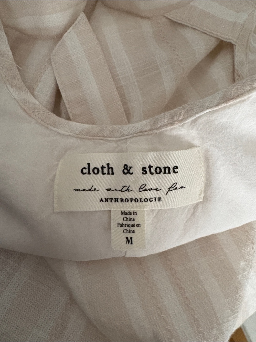 Anthropologie Cloth & Stone Cream Striped Sleeveless Dress - Picture 12 of 14
